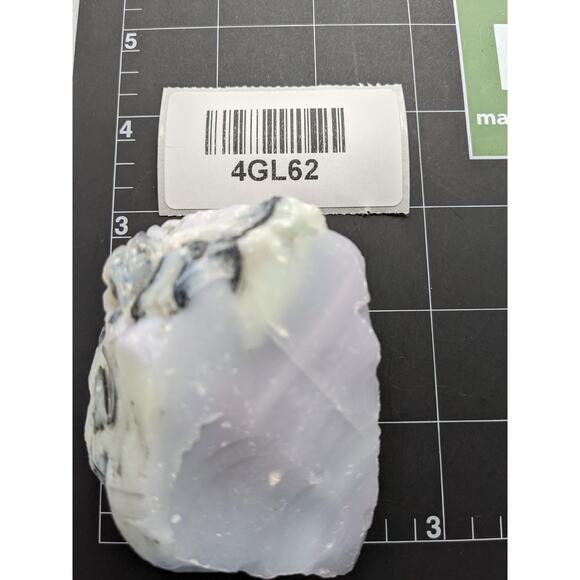 Lavender Custard Black Art Glass Cullet Glowing Uranium Slag Glass #4GL62 - Picture 7 of 7